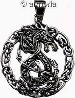 Pendentif Dragon Viking en argent