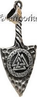 Pendentif pointe de flèche avec Valknut en argent