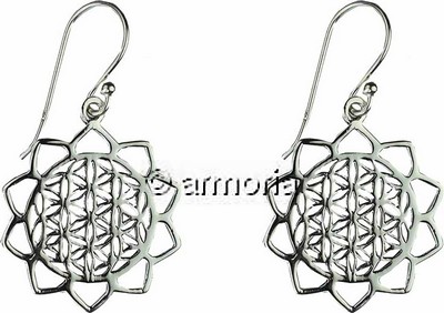 Boucles d'oreilles Fleur de Vie en argent 