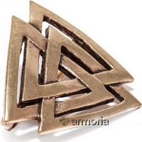 Broche Viking Valknut en bronze 