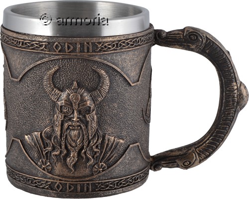 Chope Viking Buste d'Odin Entrelacs et Triquetra