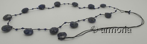 Collier de fil avec lapis lazuli facetté réglable 