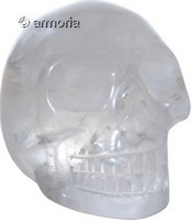 Figurine Crâne Tête de Mort en Cristal de Roche 