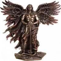 Figurine Archange Metatron en résine aspect bronze 