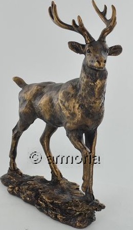 Figurine Cerf aspect bronze 