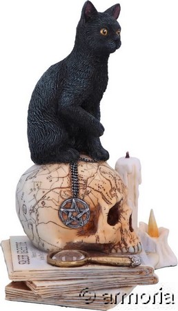 Figurine Chat Noir sur Crâne et Bougies "Spirits of Salem" de Lisa Parker