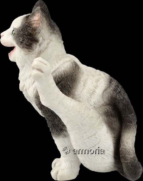 Figurine Chat Yoga noir et blanc posture Luciole marque Veronese 