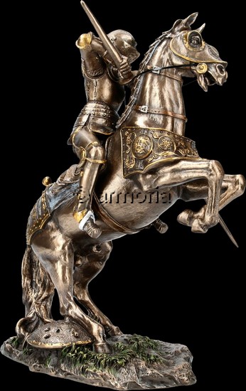 Figurine Chevalier médiéval aspect bronze marque Veronese