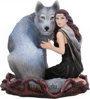 Figurine Femme et loup Soul Bond par Anne Stokes 