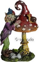 Figurine Pixie avec Champignon et Escargot 