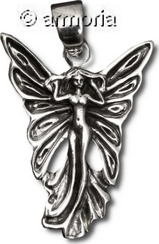 Pendentif Fée aux ailes déployées en argent, 2.5 cm