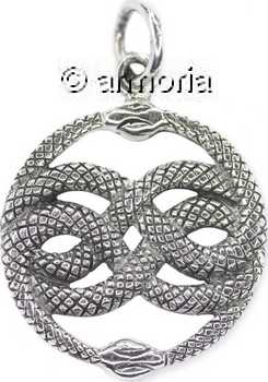 Pendentif Serpents Entrelacés en argent 