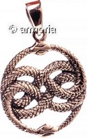 Pendentif Serpents entrelacés  en bronze 