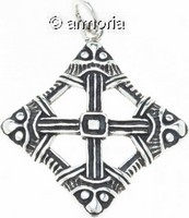 Pendentif Viking Croix à 4 Têtes en argent 