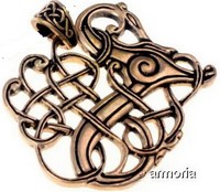 Pendentif viking Dragon de Lindholm Høje en bronze