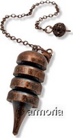 Pendule en métal couleur bronze forme anneaux et pointe 