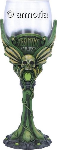 Verre Gothique avec Tête de Mort "Absinthe" La Fée Verte