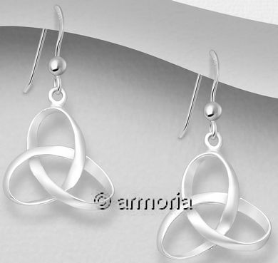 Boucles d'Oreilles Triquetra hélicoïdale en argent