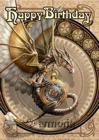 Carte Postale Clockwork Dragon - Happy Birthday de Anne Stokes