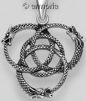 Pendentif 3 Ouroboros entrelacés en argent