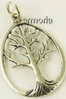 Pendentif Arbre de Vie cerclé ovale en argent