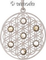 Pendentif Fleur de Vie en argent avec Cabochons en Labradorite