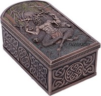 Boite rectangulaire Cernunnos et Animaux aspect bronze