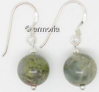 Boucles d'oreilles Perles en Unakite en argent 