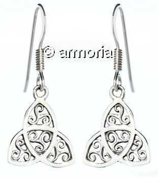 Boucles d'oreilles Triquetra et Triskels en argent