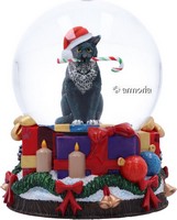 Boule à neige Chat de Noël "Krampuss" de Lisa Parker 