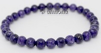 Bracelet de Perles en Charoïte Qualité Supérieure 6 mm Taille Medium