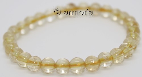 Bracelet de Perles en Citrine 6 mm Taille Small 