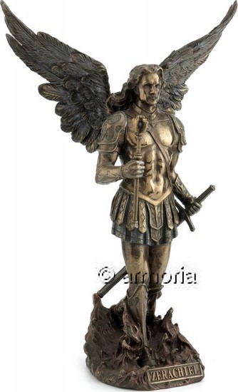 Figurine Archange Zerachiel aspect bronze marque Veronese 