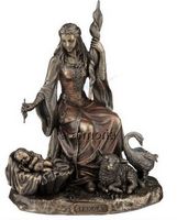 Figurine Déesse Nordique Frigg ou Frigga aspect bronze Marque Veronese