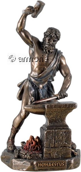 Figurine Dieu grec Hephaïstos aspect bronze marque Veronese 