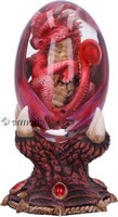 Figurine Dragon du Feu dans son Oeuf avec support