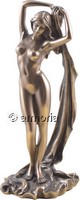 Figurine Femme Nue debout avec drapé aspect bronze marque Veronese 