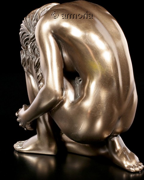 Figurine Femme nue genou à terre aspect bronze marque Veronese 