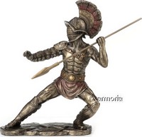 Figurine Gladiateur avec Lance aspect bronze marque Veronese 