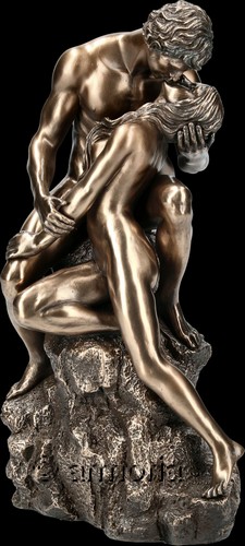 Figurine les Amants Nus s'embrassant aspect bronze marque Veronese