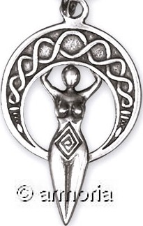 Pendentif Déesse et entrelacs en argent