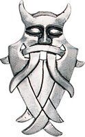 Pendentif Masque d'Odin en étain