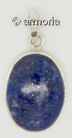 Pendentif ovale  en Lapis Lazuli et argent 