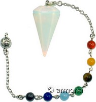 Pendule en Opalite facettée et perles chakras
