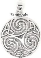 Pendentif Triskel Spirales et Triquetras en argent