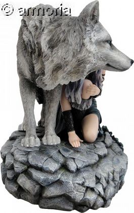 Figurine Femme et Loup "Protector" de Anne Stokes