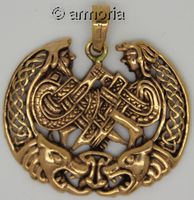 Pendentif celte Personnages et Têtes en bronze 