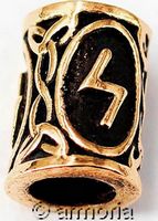 Perle à barbe ou cheveux Rune Sowilo en bronze