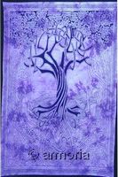 Tenture Arbre de Vie Celte et entrelacs violette, 140 x 210 cm