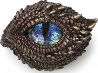 Boite Oeil de Dragon  en résine aspect bronze 